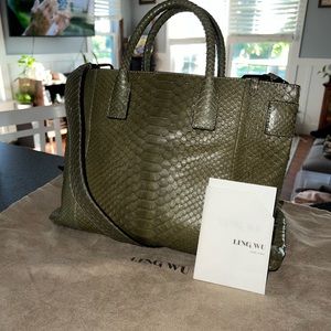 Ling Wu Genuine Python Tote